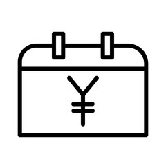 Yen Money Bank Outline Icon