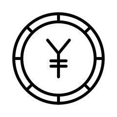 Yen Money Bank Outline Icon