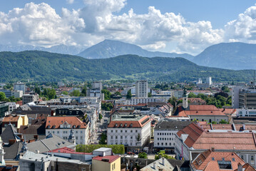 Klagenfurt, Altstadt, Dach, Dächer, Landeshauptstadt, Kärnten, Österreich, Zentrum, Stadtzentrum, Stadt, Aussicht, Fernsicht, Überblick, Stadt, Stadtgebiet, Haus, Häuser, Häusermeer, Tradition, Bausti