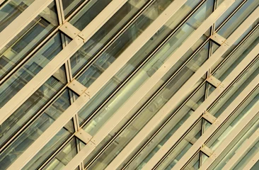 Foto op Plexiglas background of metal architectural ceiling © reznik_val