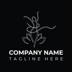 yoga logo, Woman profile beauty logo, icon illustration vector.