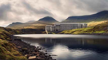 Loch Leathan hydro power station on the Trotternish - obrazy, fototapety, plakaty