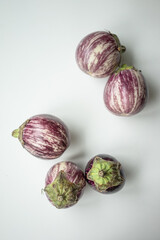 small aubergines or eggplants