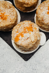 delicious dessert for morning coffee in a home bakery