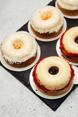 delicious dessert for morning coffee in a home bakery