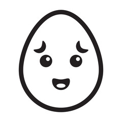 scared egg emoticon line style