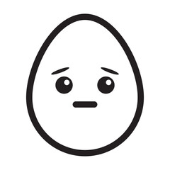fearful egg emoticon line style