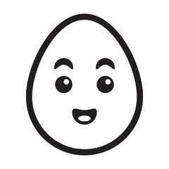 smile egg emoticon line style