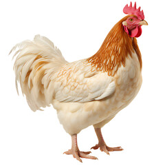 Fototapeta premium full body of brown chicken ,hen standing isolated on transparent