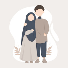 Muslim couple illustration