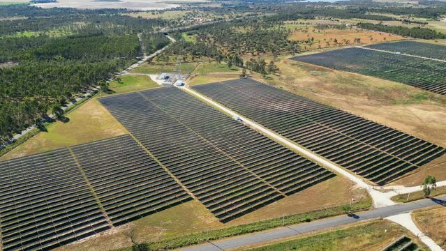 Cicling around  a big solar field at Salvaterra de Magos,Portugal.