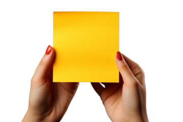 hand holding a blank card