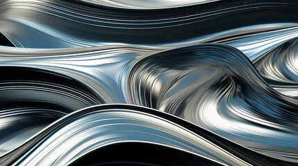 Platinum ripples expanding on a mirror-like surface.  AI generative