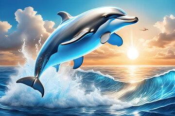 dolphin jumping out of the sea