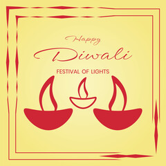 Indian festival Happy Diwali with Diwali props, holiday Background, Diwali celebration greeting card, vector illustration design.