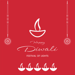 Indian festival Happy Diwali with Diwali props, holiday Background, Diwali celebration greeting card, vector illustration design.