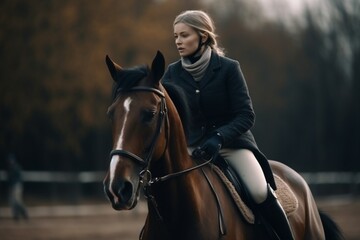 Hourse riding. Genereted Ai