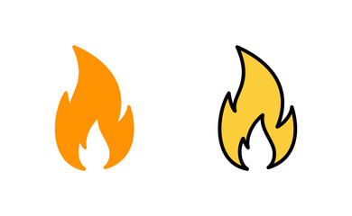 Fire icon set for web and mobile app. fire sign and symbol