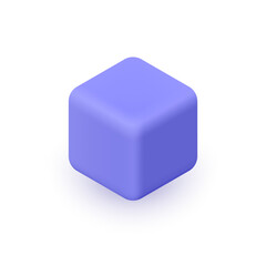 3D cube. 3d vector icon. Cartoon minimal style.