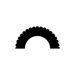 Half part car tire or tyre. Vector.