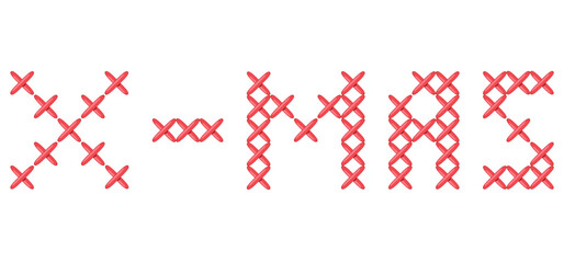 text xmas embroidery in peasant folk rustic motif. cross stitch christmas