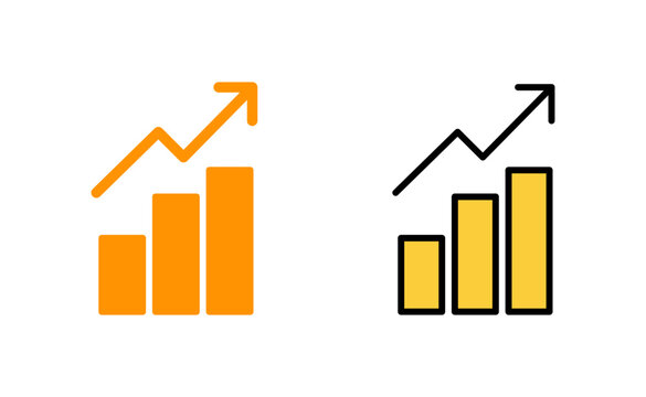 Growing graph Icon set for web and mobile app. Chart sign and symbol. diagram icon