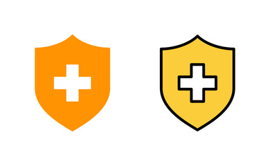Health insurance icon set for web and mobile app. Insurance document sign and symbol