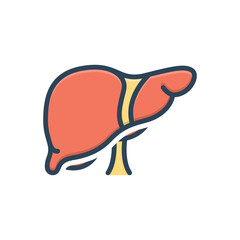 Color illustration icon for liver 