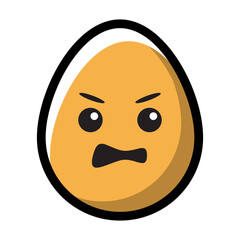 angry egg emoticon filled line style
