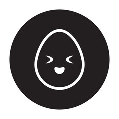 happy egg emoticon circle line style