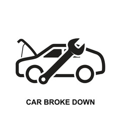 Car broke down icon isolated on background vector illustration.
