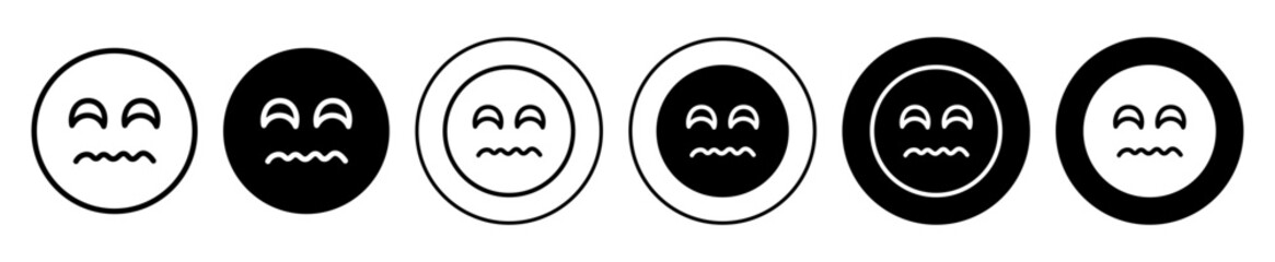 Fearful Face Emoticon icon set. vector symbol illustration.