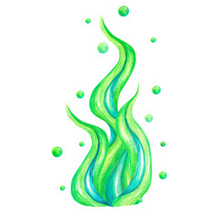 magic witch's cauldron painted in Halloween watercolor