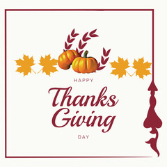 Happy Thanksgiving. Retro greeting card with ribbon and text happy thanksgiving. Old ribbon banner in engraving style for Happy Thanksgiving Day. Old school vintage ribbon. Vector Illustration