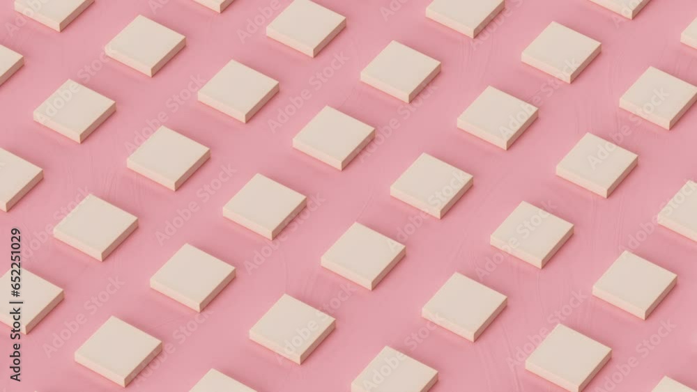 Poster pink geometric cubical abstract background. satisfying 3d animation loop