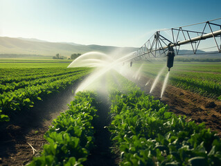 Efficient water irrigation for liveliness of rural agricultural lands - obrazy, fototapety, plakaty