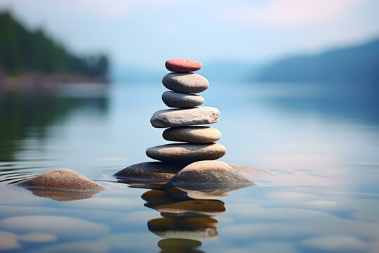 Steinturm in der Natur: Balance und Harmonie