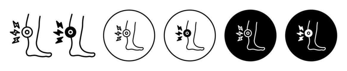 Shin pain icon set. vector symbol illustration.