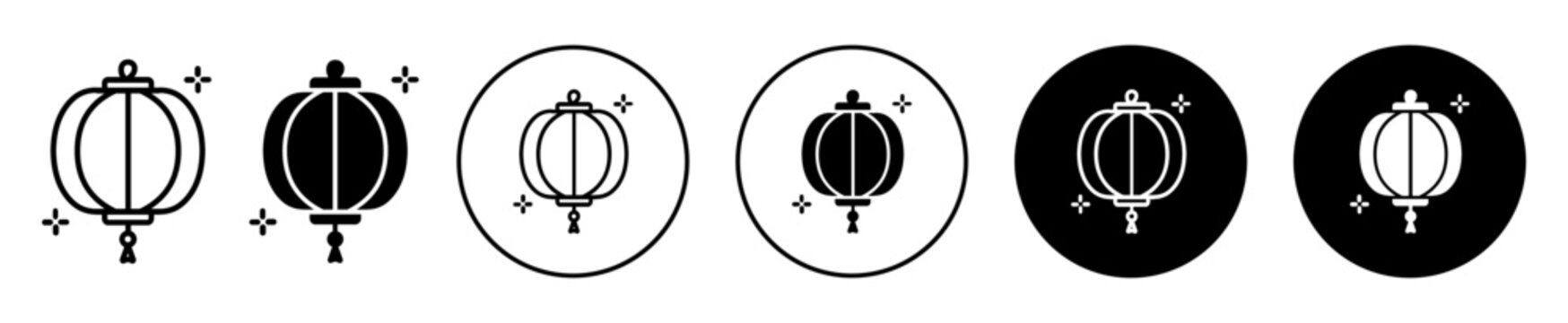 Traditional chinese lantern icon set. vector symbol illustration.