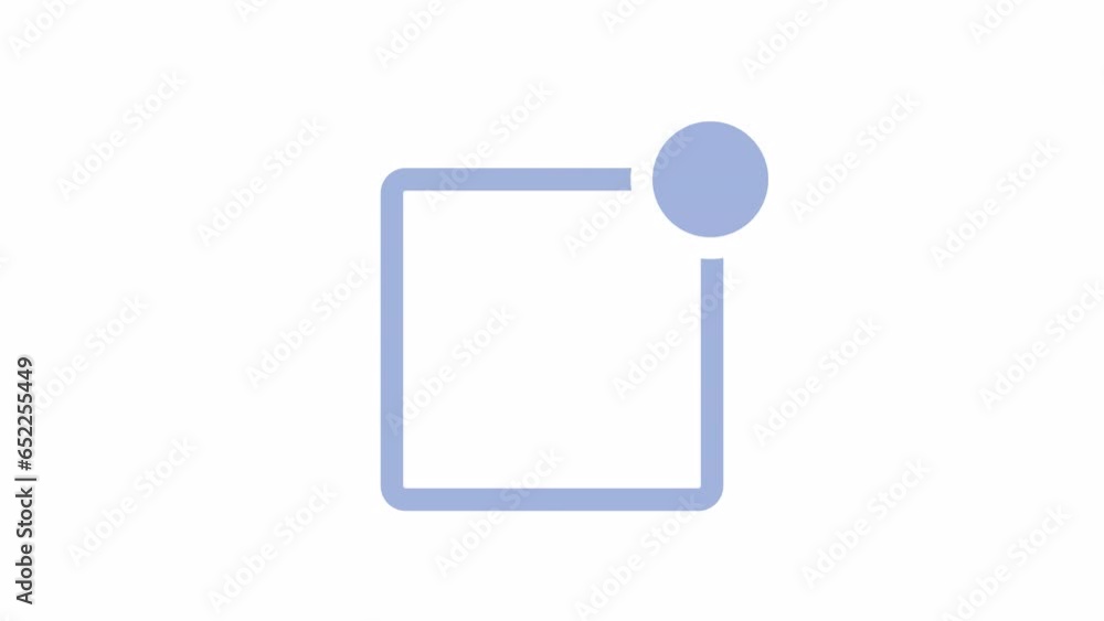 Poster square with dot spinning clockwise 2d loading animation. simplicity animated cartoon preloader, flat