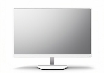 A computer monitor with a minimalist white background