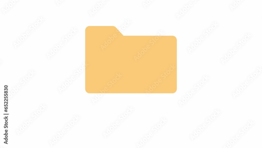 Poster computer folder floating 2d element animation. archives file folder flat ui element cartoon 4k video