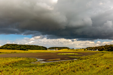 clouds over the field