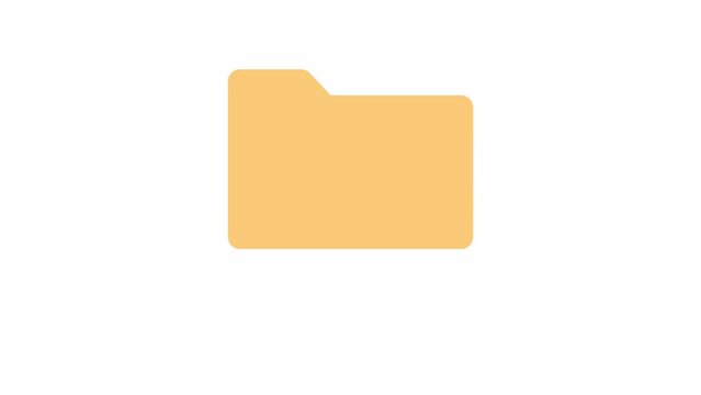 Computer folder floating 2D element animation. Archives file folder flat ui element cartoon 4K video, transparent alpha channel. Searching files. Computer shortcut animated loader on white background