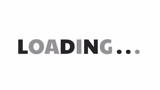 Letters flickering black and white loading text animation. Preschool, kindergarten outline 2D cartoon preloader, flat ui element 4K video loader motion graphic. Waiting animated indicator gif