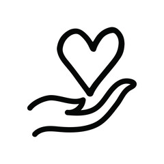 One hand hold up heart , vector icon design.