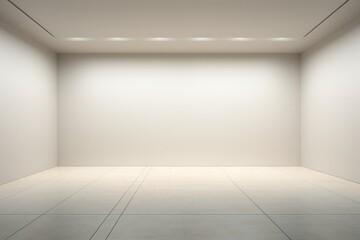 Empty Gallery Hall, minimal interior style. Generative AI