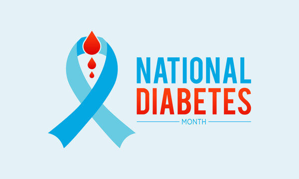 Diabetes awareness month is observed every year in november. November is Diabetes awareness month. Vector template for banner, greeting card, poster with background. Vector illustration.