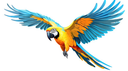 Colourful  macaw isolated on transparent background