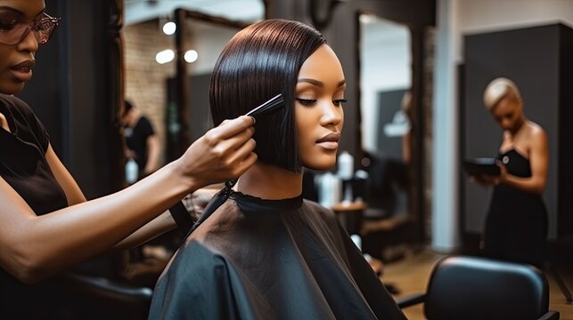 Beautiful woman in the hair dresser